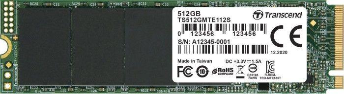TRANSCEND 112S 512 GB PCIe Gen3x4 M.2 2280 M-Key 3D TLC be DRAM