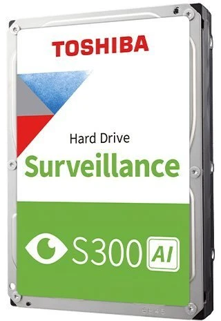 Vaizdo stebėjimo sistema su kietuoju disku TOSHIBA S300 AI 8TB CMR, 3,5 colio, 512 MB, 7200 aps./min., SATA, 64 kameros, visą parą, TBW: 550