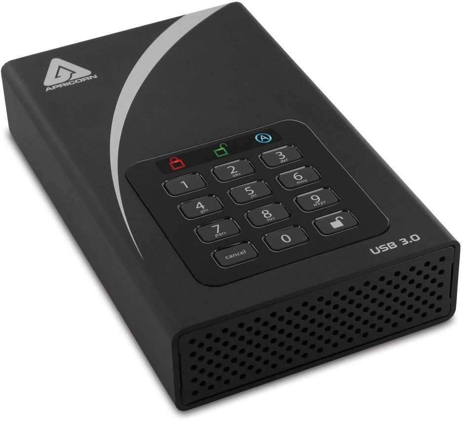 Kietasis diskas Dysk zewnętrzny HDD Apricorn 6TB Aegis Padlock DT Secure