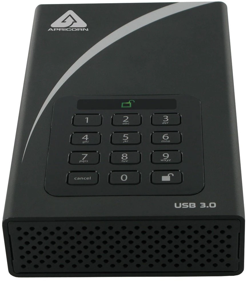 Kietasis diskas Dysk zewnętrzny HDD Apricorn 6TB Aegis Padlock DT Secure