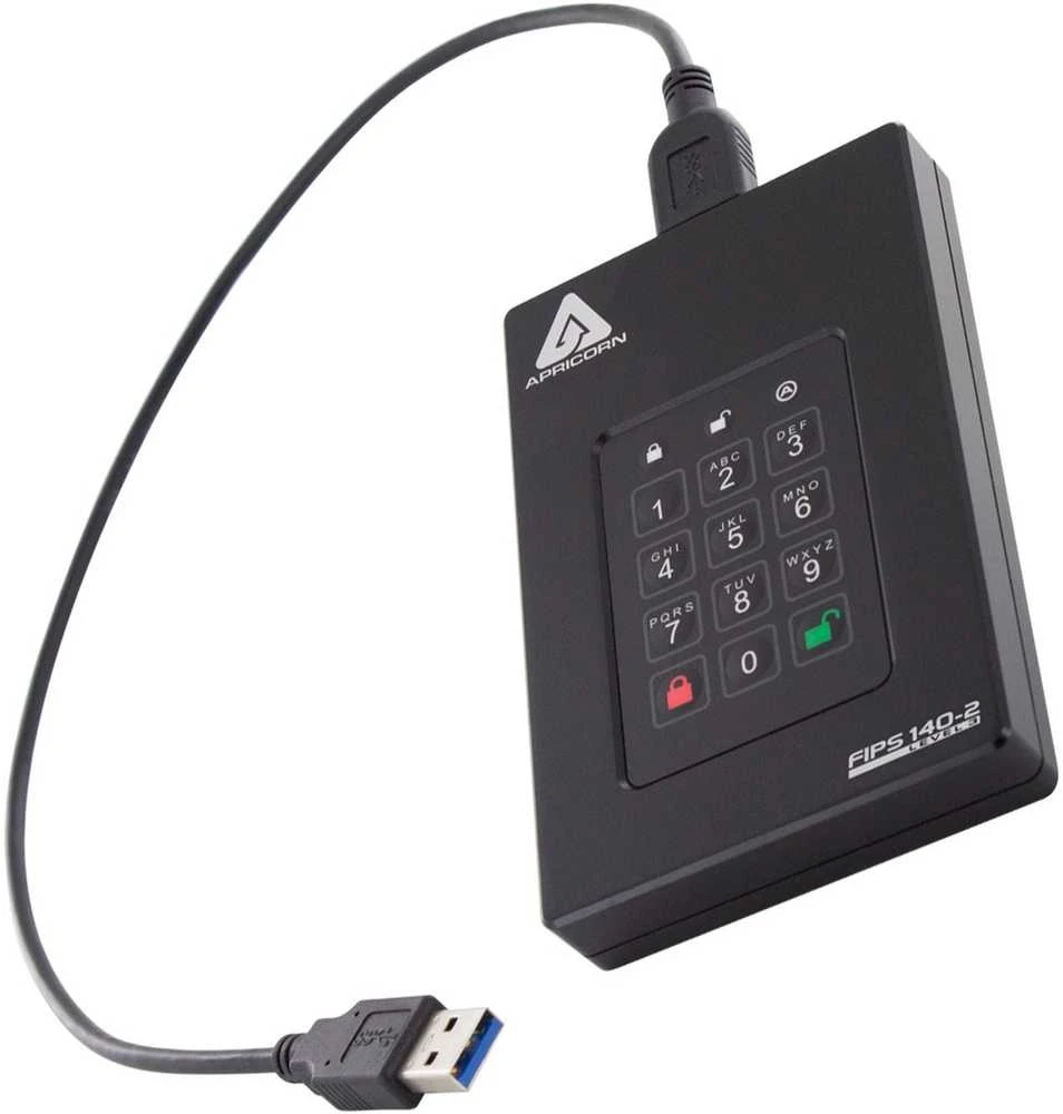 Kietasis diskas Dysk zewnętrzny HDD Apricorn Apricorn Aegis Fortress L3 2000 GB Juodas