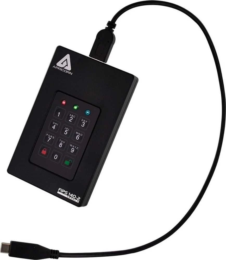 Kietasis diskas Dysk zewnętrzny HDD Apricorn Apricorn Aegis Fortress L3 2000 GB Juodas