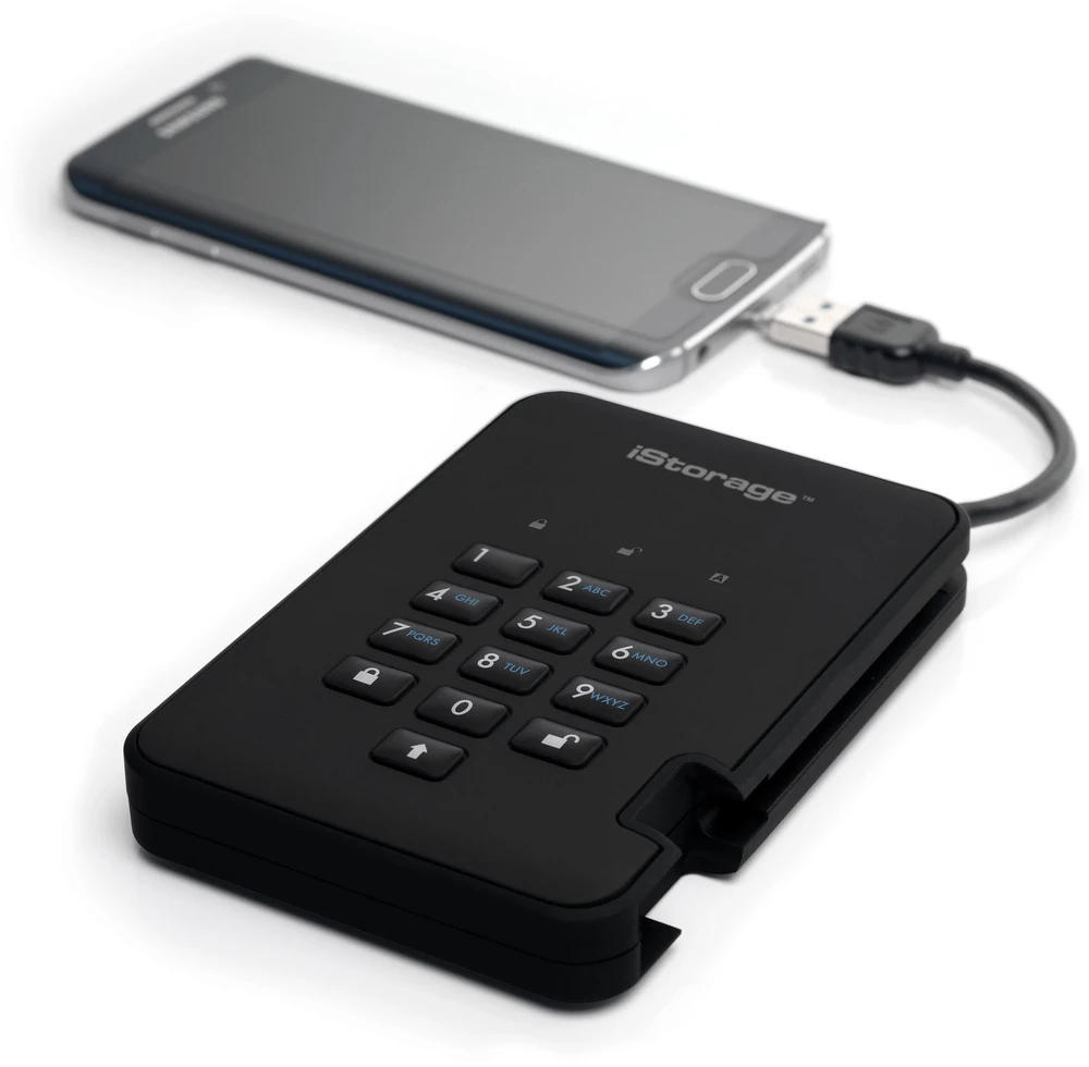 Kietasis diskas Disk zewnętrzny HDD iStorage diskAshur2 4TB Juodas (IS-DA2-256-4000-B)