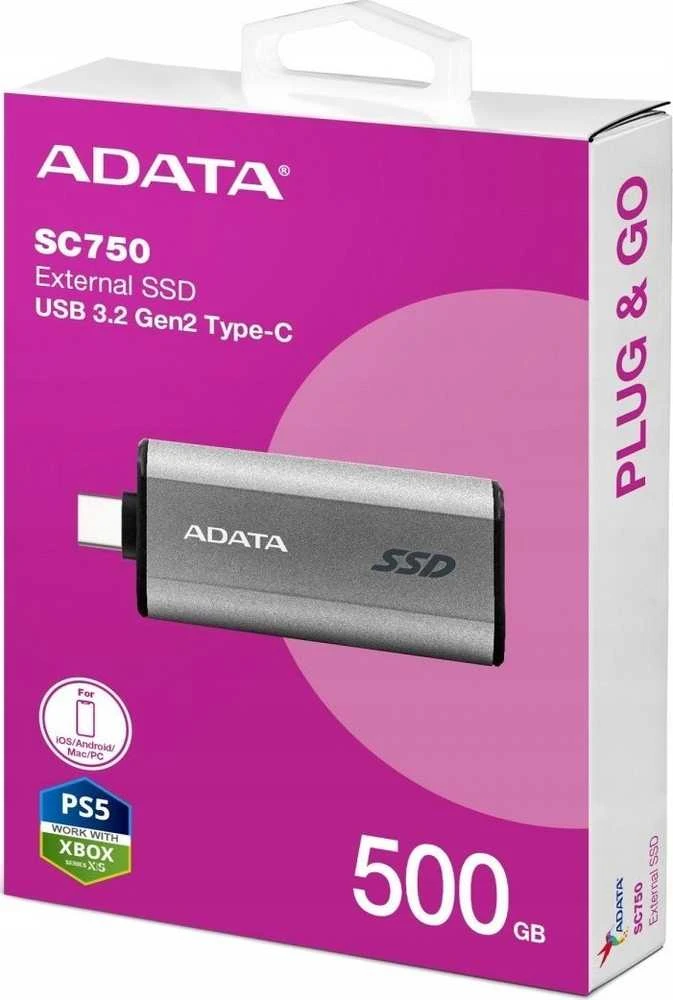 Kietasis diskas Adata SC750 500GB SSD Titanium