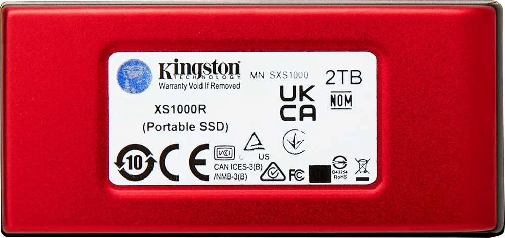 Išorinis kietasis diskas Kingston SXS1000R, 2 TB, USB 3.2 Gen 2, raudonas