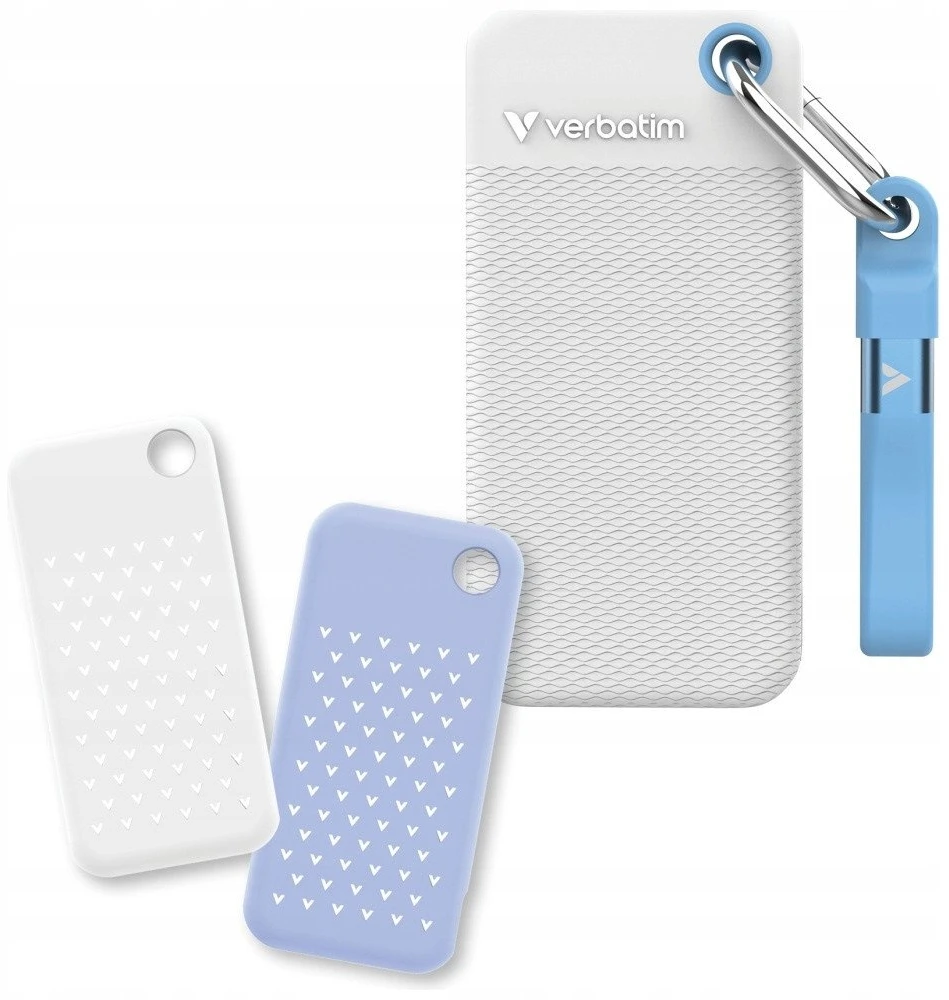 Kietasis diskas Dysk Zewnętrzny Verbatim Pocket SSD 1TB USB-C 3.2 gen.2 balta-Šviesiai mėlynas 32320