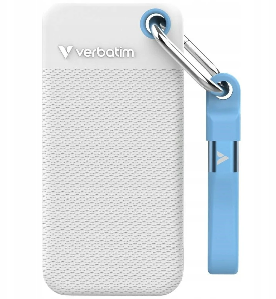 Kietasis diskas Dysk Zewnętrzny Verbatim Pocket SSD 2TB USB-C 3.2 gen.2 balta-Šviesiai mėlynas 32321