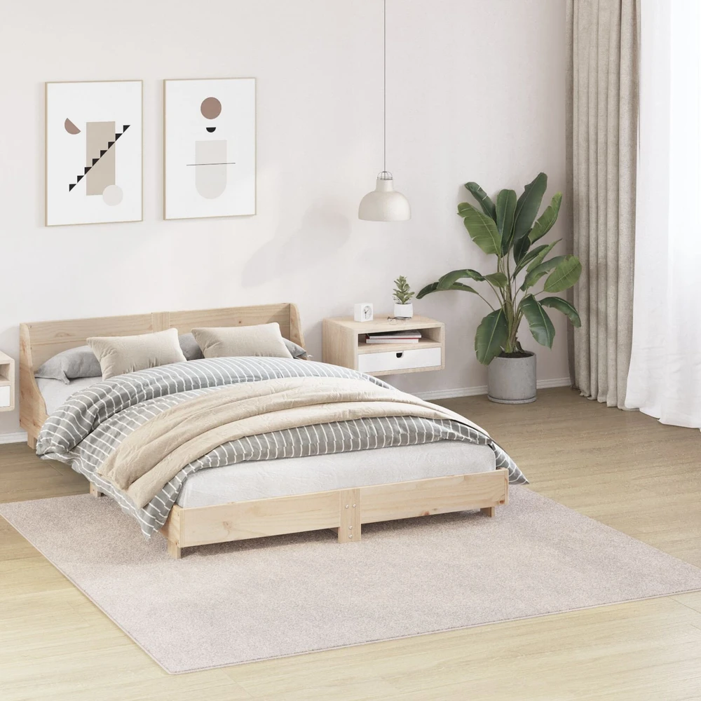 Neslystantis plaukuotas kilimas Kreminė 200 x 200 cm PP