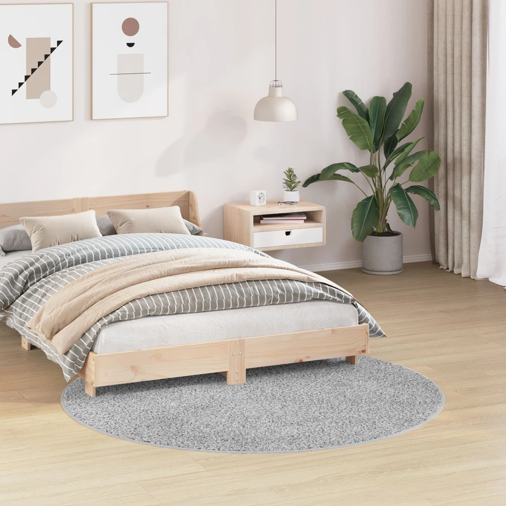 Neslystantis plaukuotas kilimas Pilka 160 x 160 cm PP