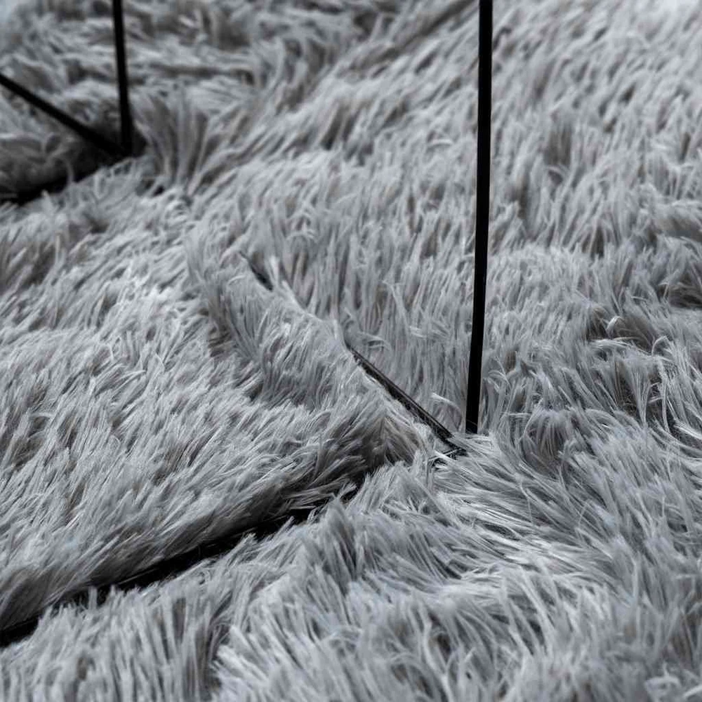 Shaggy tipo kilimas, NAVARRA, 200x200 cm, sidabrinė pilka