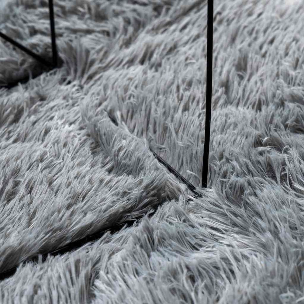 Shaggy tipo kilimas, NAVARRA, 240x240 cm, sidabrinė pilka