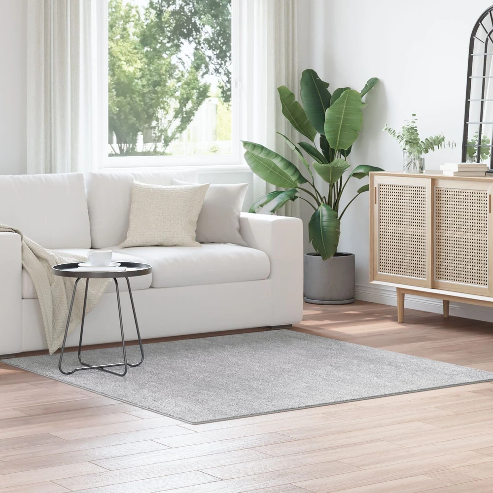 Neslystantis plaukuotas kilimas Pilka 160 x 160 cm PP