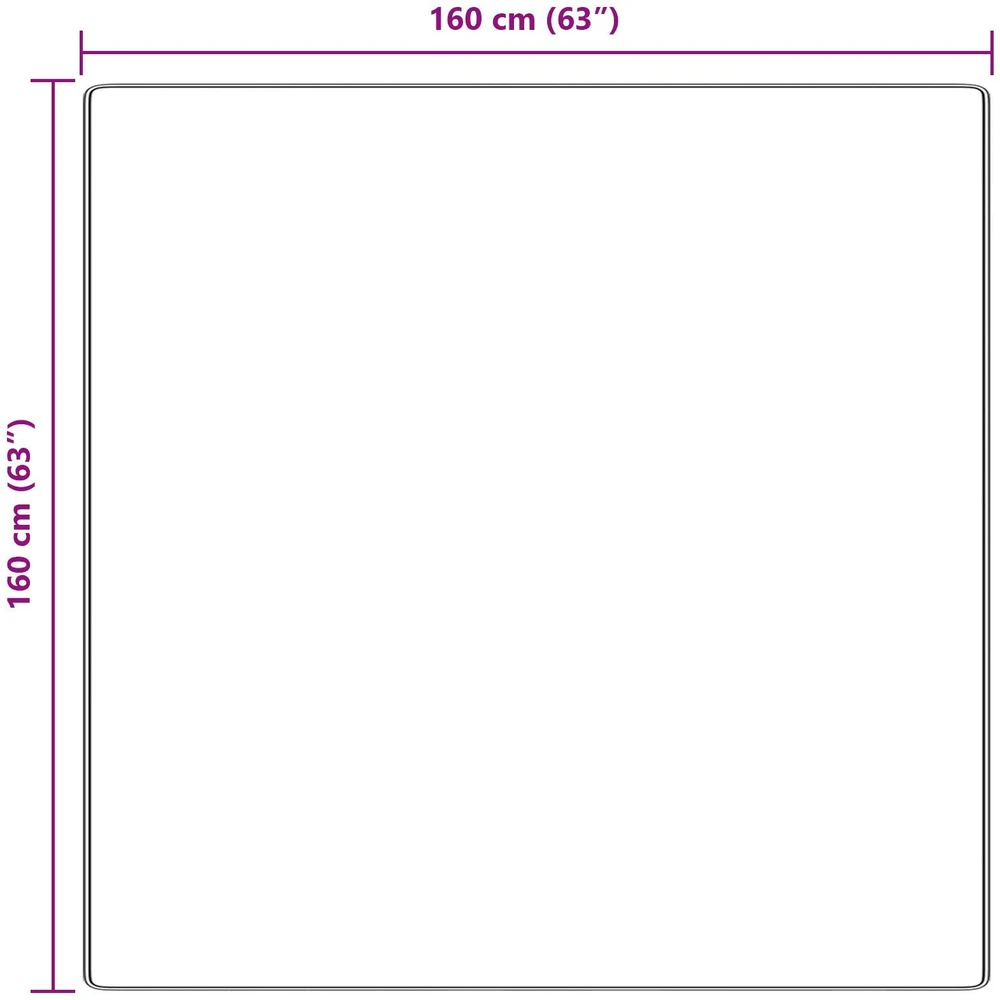 Neslystantis plaukuotas kilimas Pilka 160 x 160 cm PP