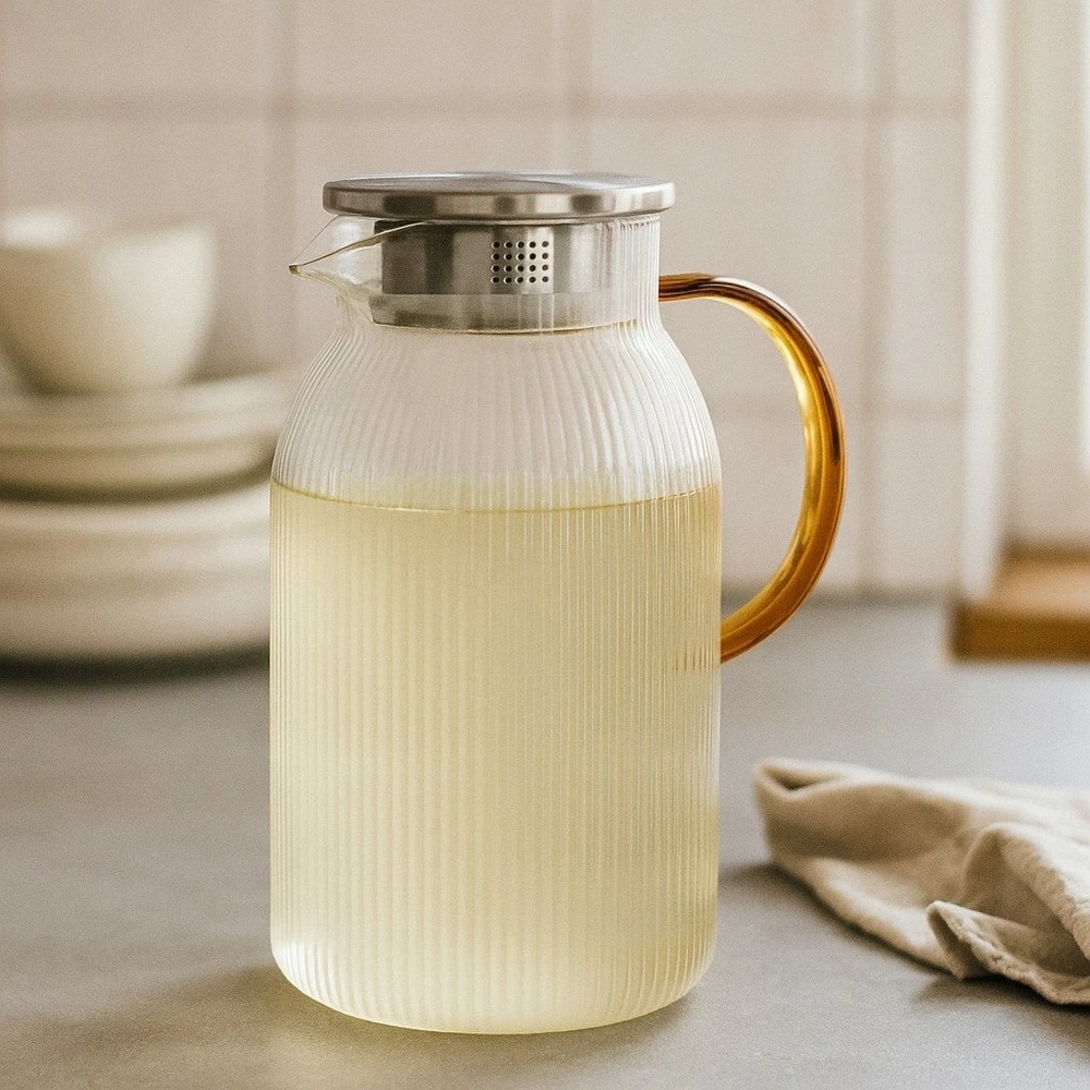Arbatinukas, borosilikatinis stiklas, 1500 ml / 50,85 uncijos, 170 x 116 x 215 mm, 477 gramai, atsparus karščiui