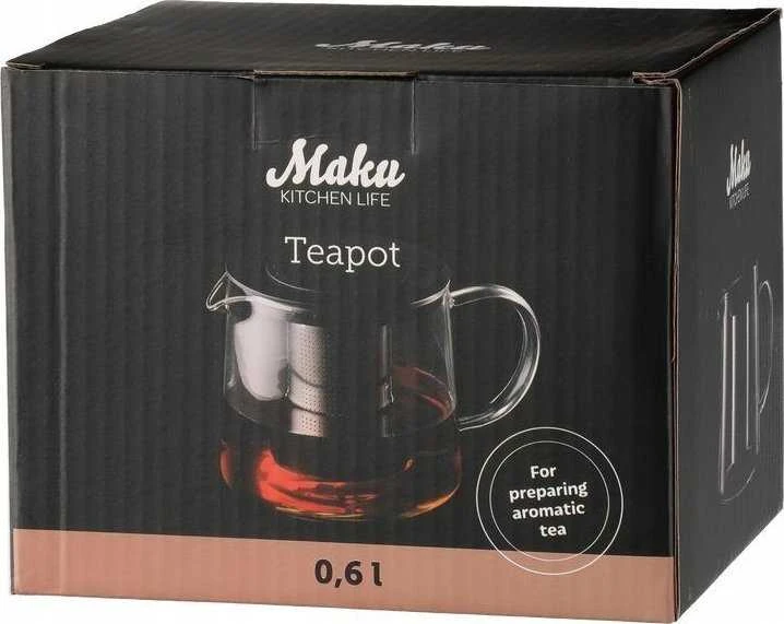 Maku stiklinis arbatinukas 0,6l su filtru