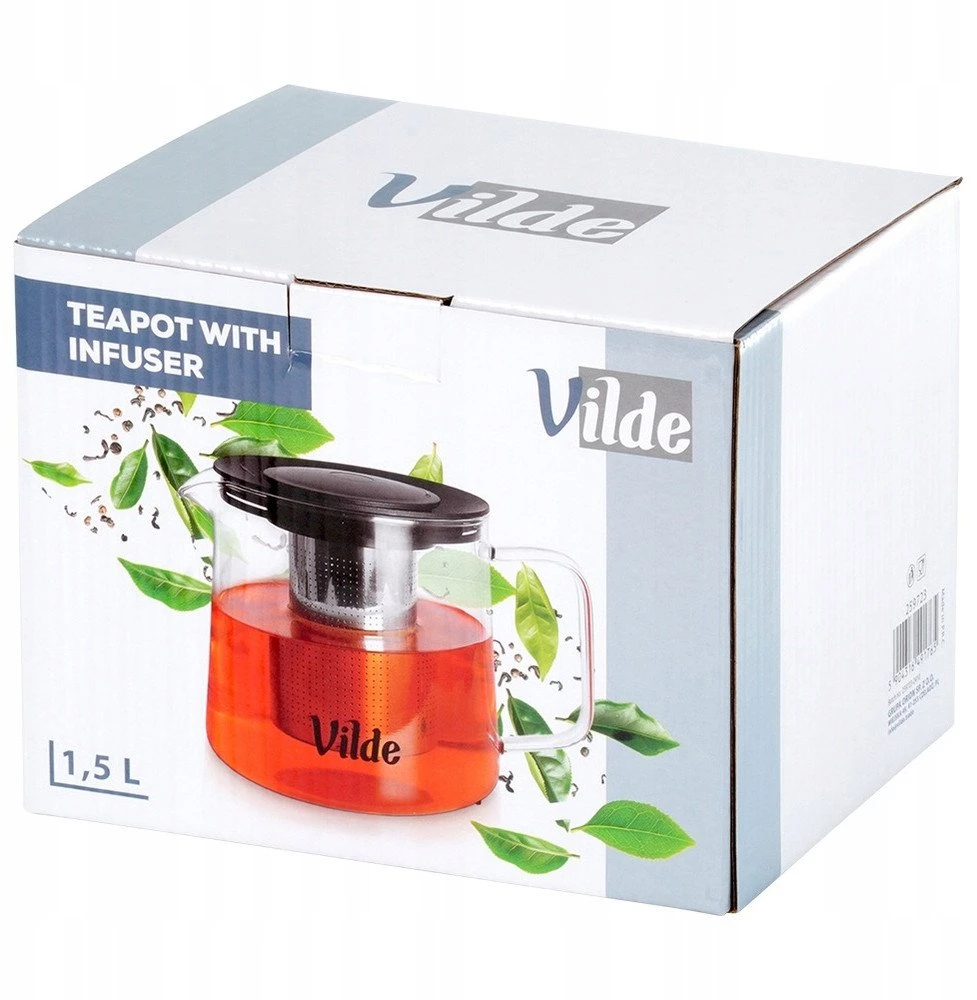 Arbatinukas su filtru Vilde 1,5 l, borosilikatinis stiklas