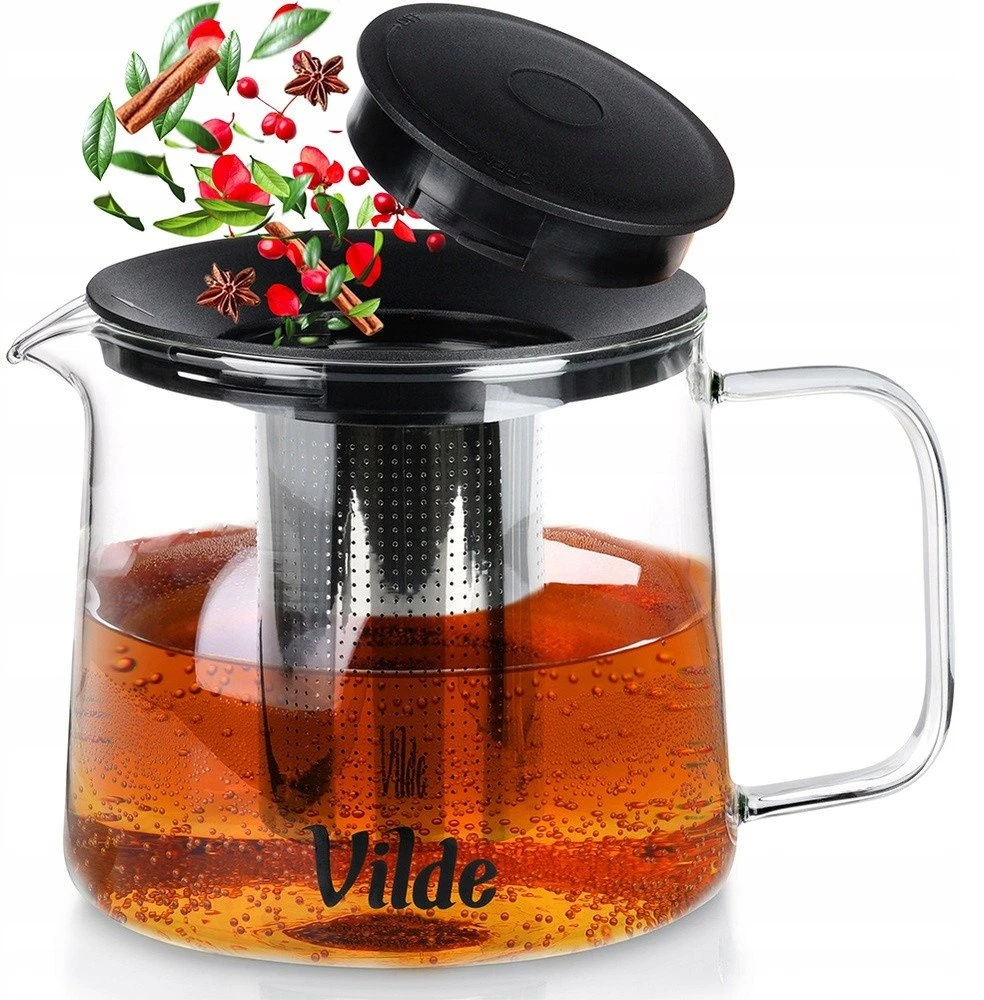 Arbatinukas su filtru Vilde 1,5 l, borosilikatinis stiklas