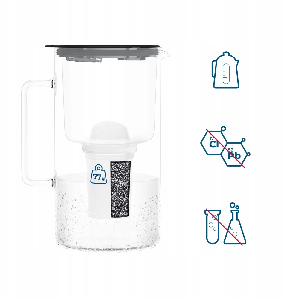 Filtravimo ąsotis Wessper ąsotis Wessper D4 BOROSILICATE MINI futureflow™ Aquaclassic (WES209-FF-BK)