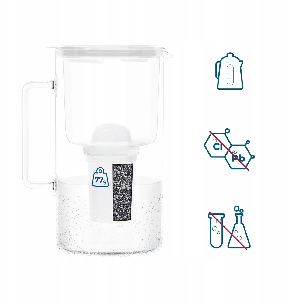 Filtravimo ąsotis Wessper ąsotis Wessper D4 BOROSILICATE MINI futureflow™ Aquaclassic (WES209-FF-WH)