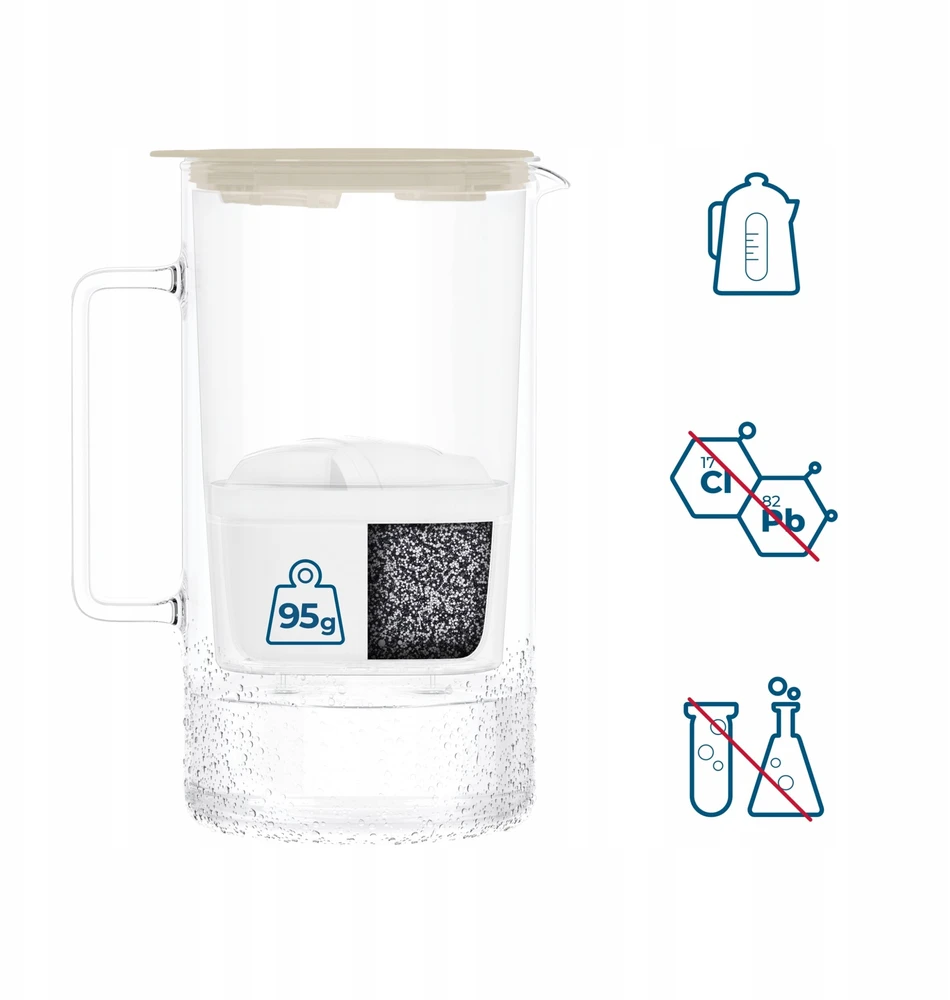 Filtravimo ąsotis Wessper Ąsotis Wessper D4 BOROSILICATE MINI futureflow™ Aquamax (WES208-FF-BG)