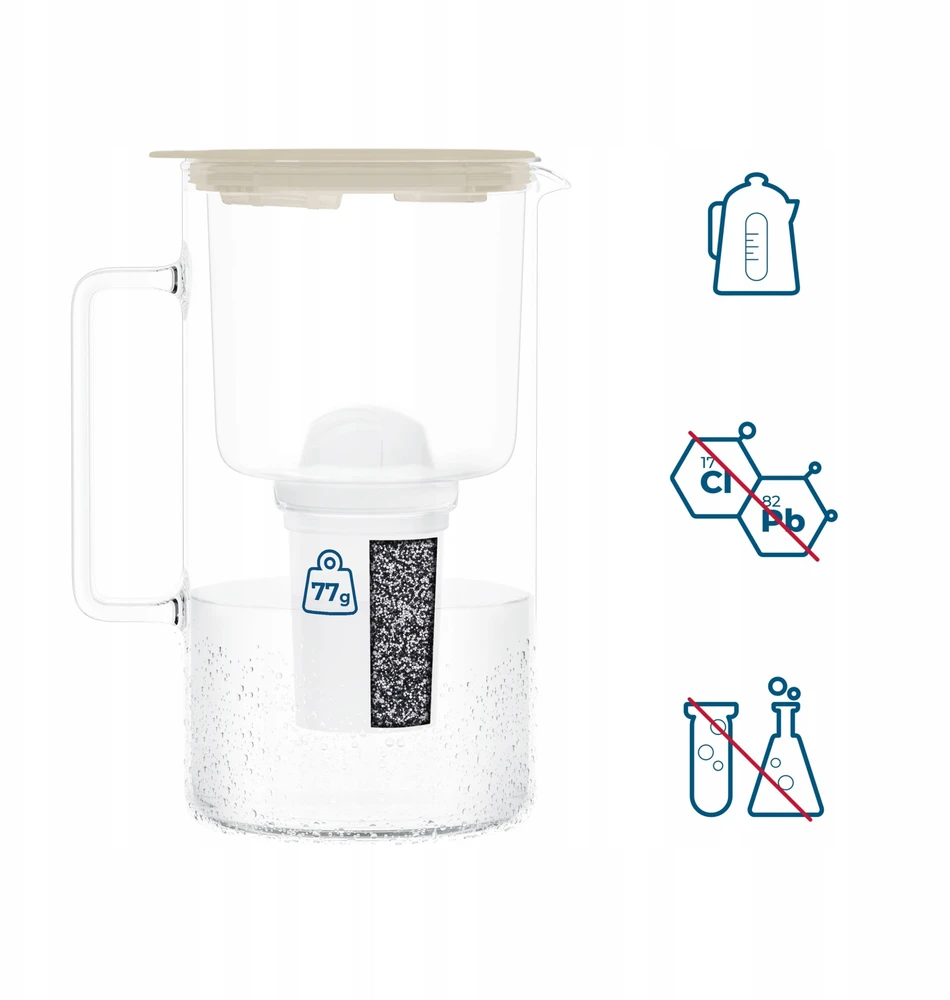 Filtravimo ąsotis Wessper ąsotis Wessper D4 BOROSILICATE MINI futureflow™ Aquaclassic (WES209-FF-BG)