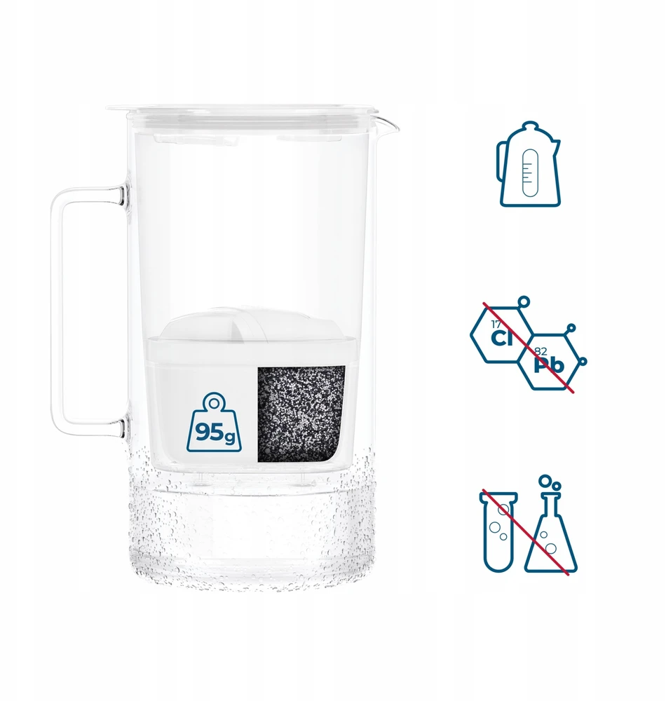 Filtravimo ąsotis Wessper ąsotis Wessper D4 BOROSILICATE MINI futureflow™ Aquamax (WES208-FF-WH)