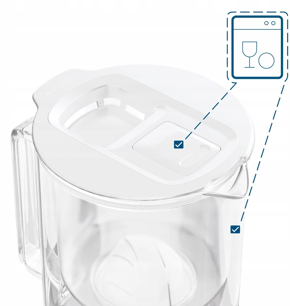 Filtravimo ąsotis Wessper ąsotis Wessper D4 BOROSILICATE MINI futureflow™ Aquaclassic (WES209-FF-WH)