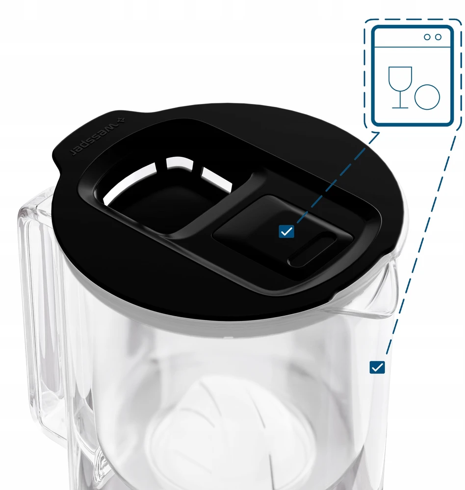 Filtravimo ąsotis Wessper ąsotis Wessper D4 BOROSILICATE MINI futureflow™ Aquaclassic (WES209-FF-BK)