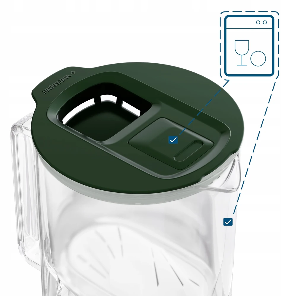 Filtravimo ąsotis Wessper ąsotis Wessper D4 BOROSILICATE MINI futureflow™ Aquamax (WES208-FF-GE)