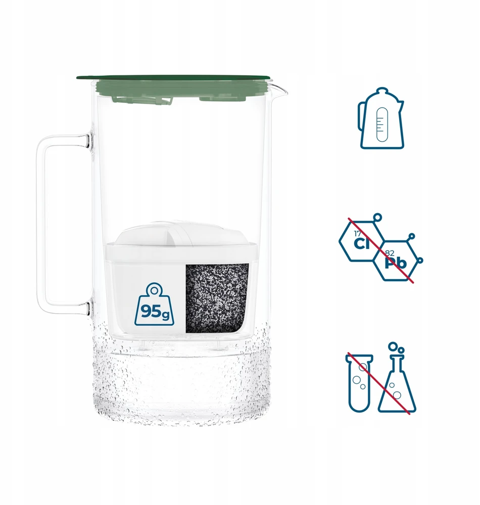 Filtravimo ąsotis Wessper ąsotis Wessper D4 BOROSILICATE MINI futureflow™ Aquamax (WES208-FF-GE)