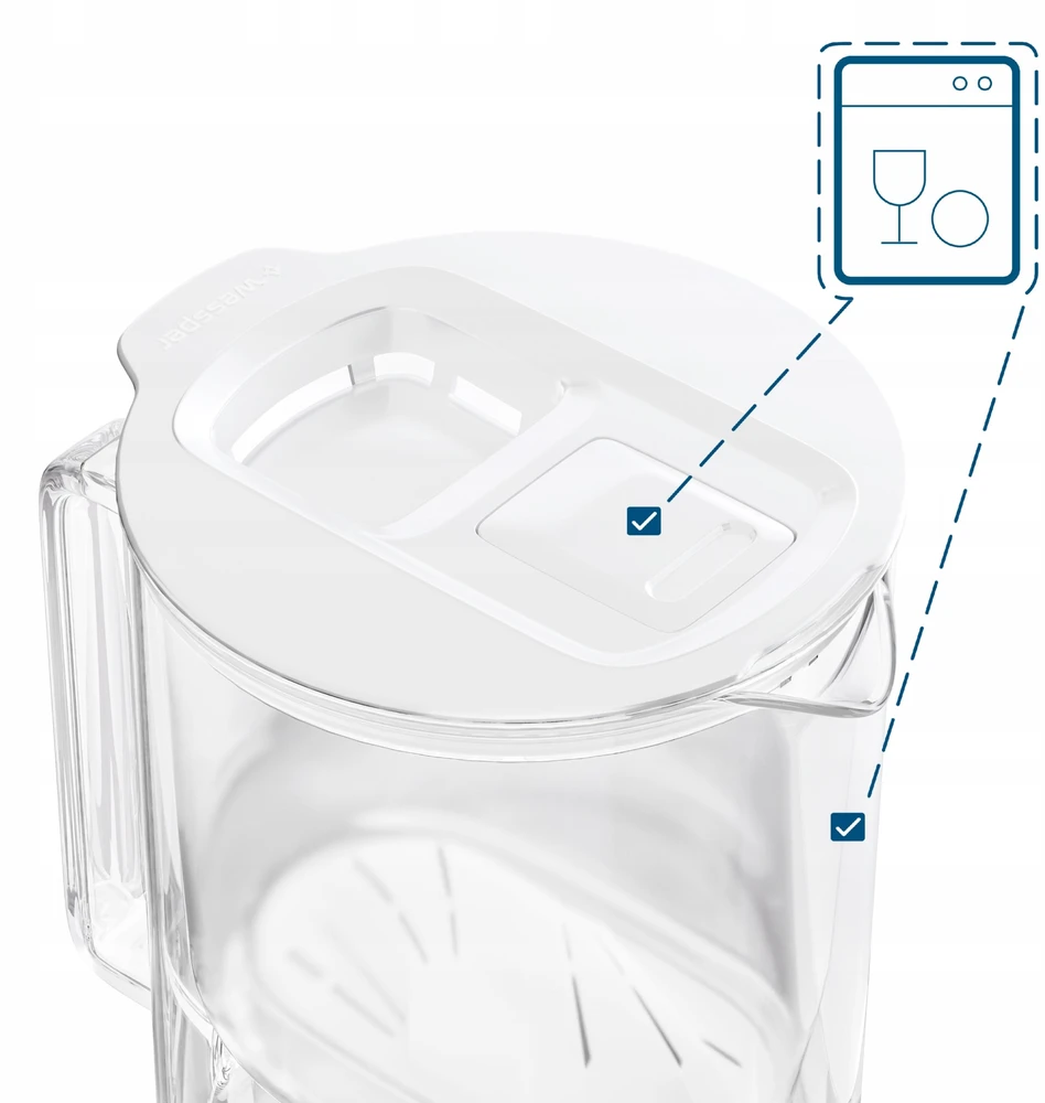 Filtravimo ąsotis Wessper ąsotis Wessper D4 BOROSILICATE MINI futureflow™ Aquamax (WES208-FF-WH)