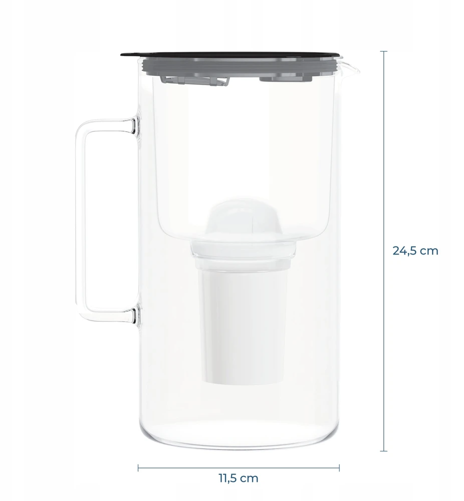 Filtravimo ąsotis Wessper ąsotis Wessper D4 BOROSILICATE MINI futureflow™ Aquaclassic (WES209-FF-BK)