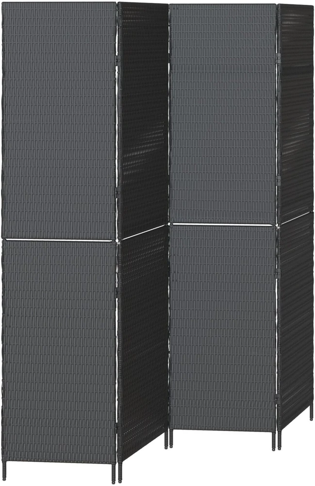 Kambario pertvara Juoda 195 x 180 cm poliratanas