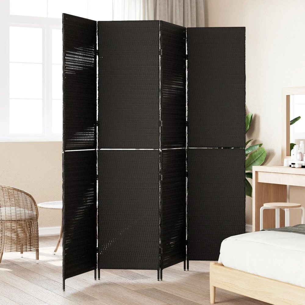 Kambario pertvara Juoda 195 x 180 cm poliratanas