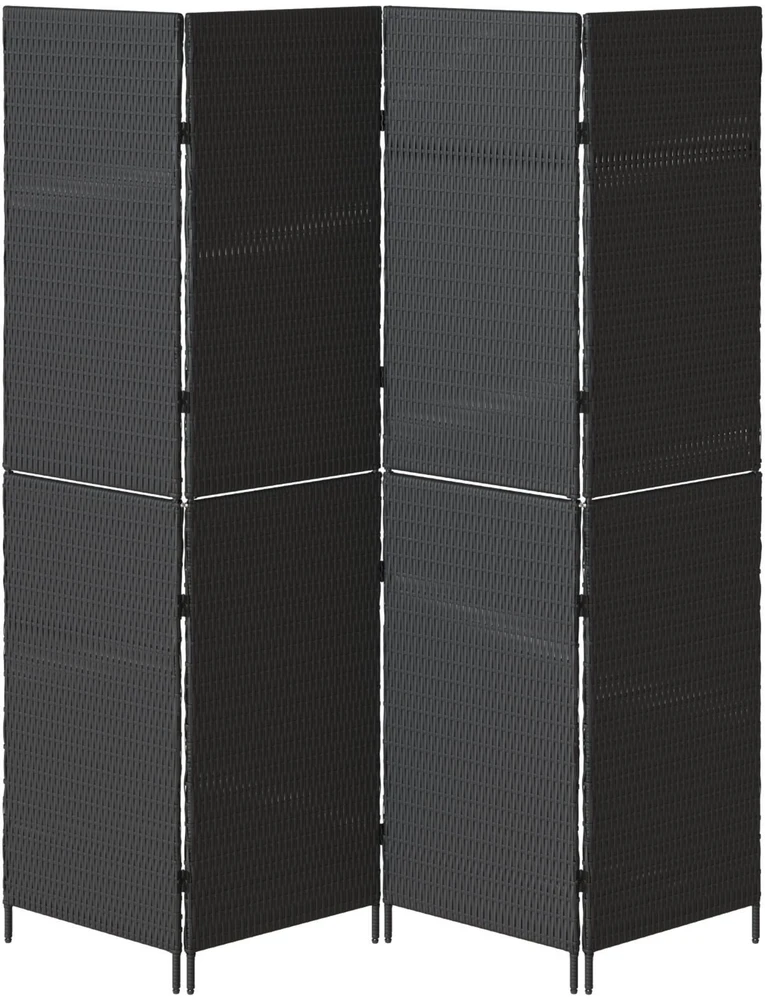 Kambario pertvara Juoda 195 x 180 cm poliratanas