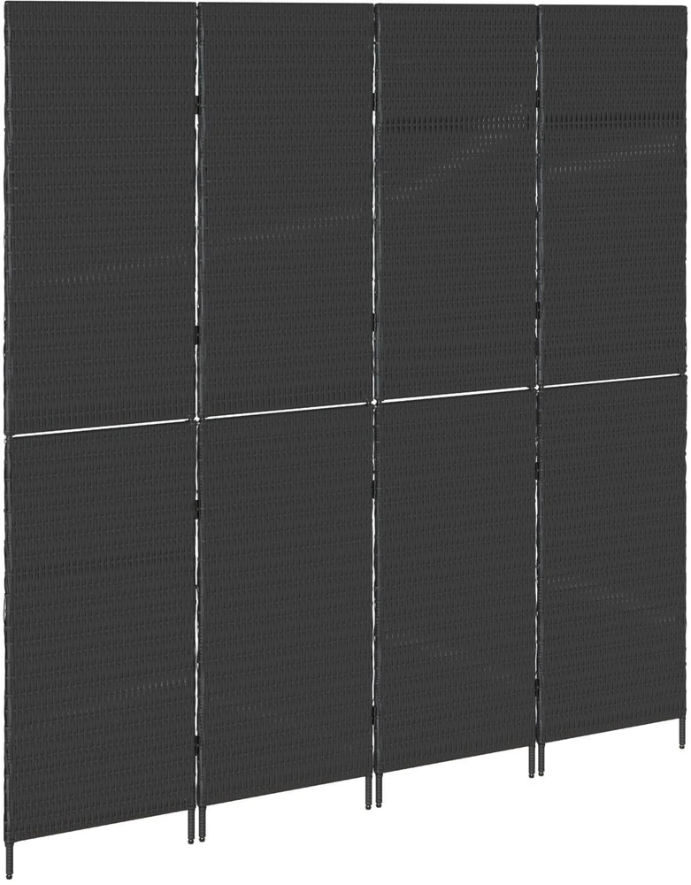 Kambario pertvara Juoda 195 x 180 cm poliratanas