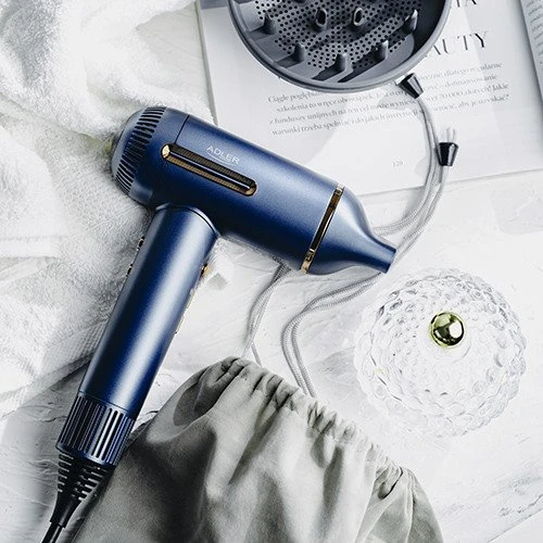 Adler Plaukų džiovintuvas | AD 2271 SUPERSPEED | 1500 W | Number of temperature settings 6 | Ionic function | Diffuser nozzle | Mėlyna