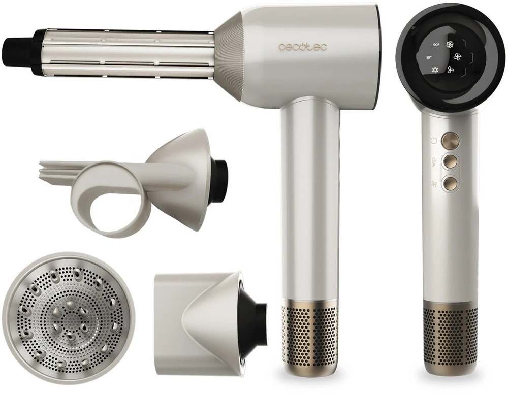 Cecotec Plaukų džiovintuvas | DryGlam Waves Champagne | 1600 W | Number of temperature settings 3 | Ionic function | Champagne | Diffuser nozzle