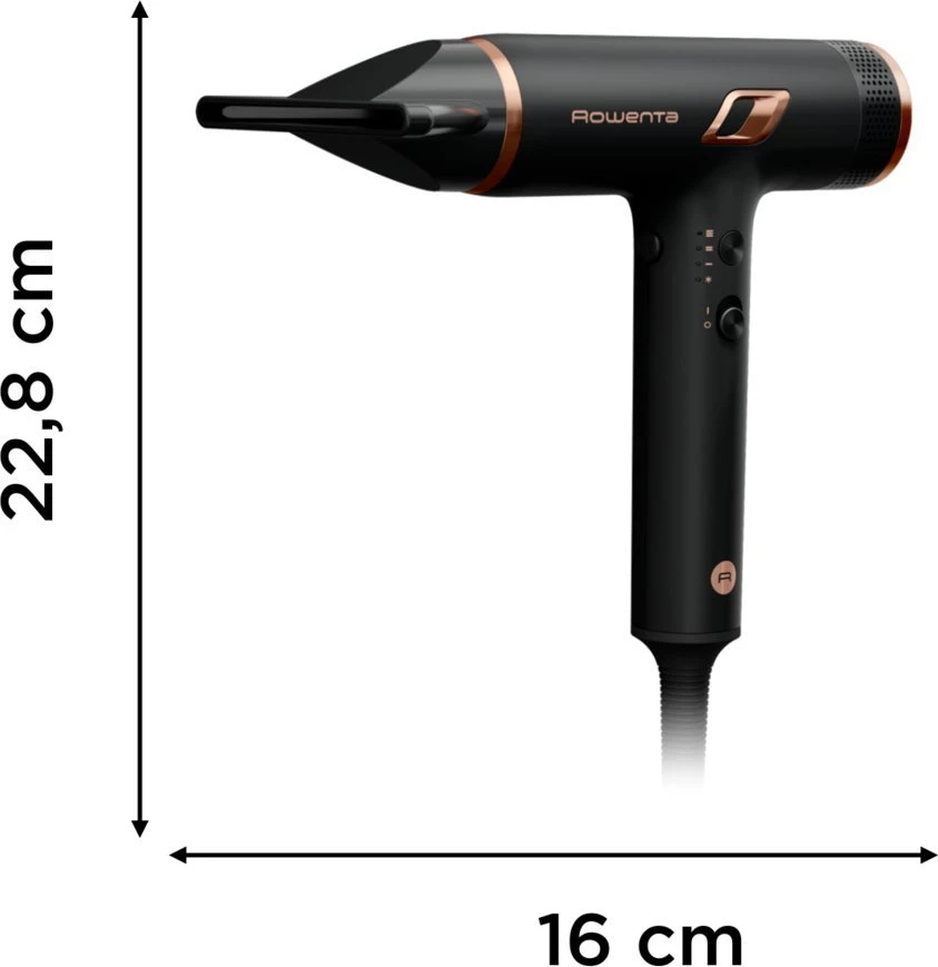 Plaukų džiovintuvas Rowenta HY8310F0 NANO | 1700 W | Temperatūros nustatymų skaičius: 3 | Difuzoriaus antgalis | Juodas