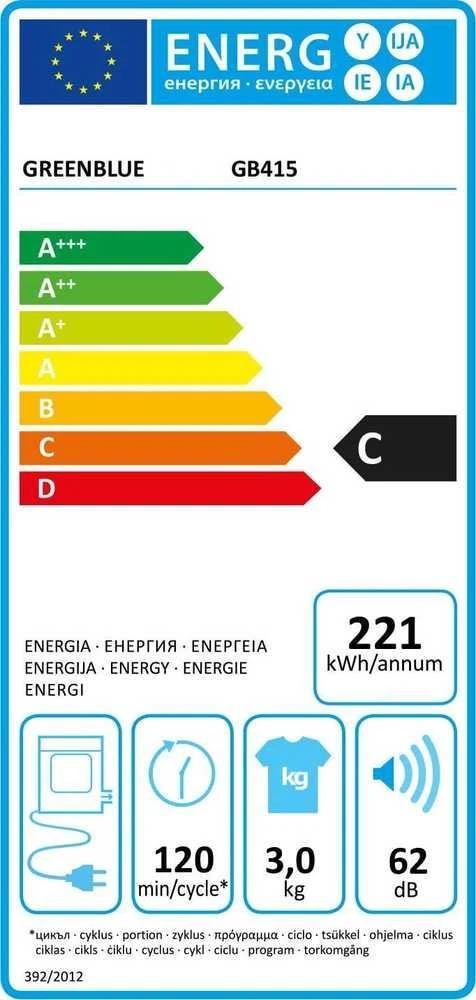 GreenBlue Elektrinė Džiovyklė - Mini 3kg GB415 Balta