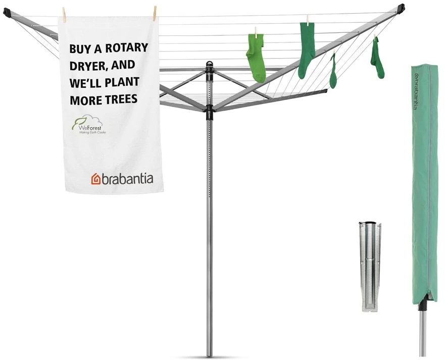 Brabantia Besis. Džiov. Lift-O-Matic60m met. str. - Metallic Pilkas