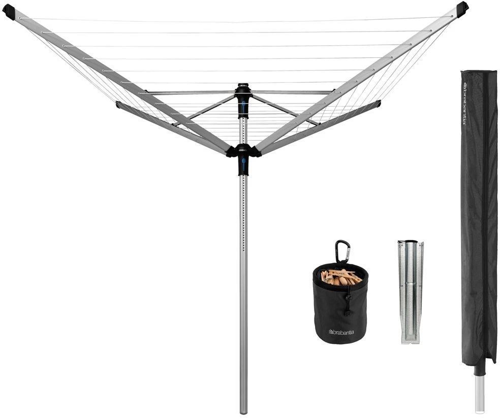 Brabantia Besisukanti džiov. Lift-O-Matic Ad. 50 m - Metallic Pilkas