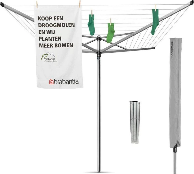 Brabantia Besis. džiov. Topspinner 50 m met. str. - Metallic Pilkas