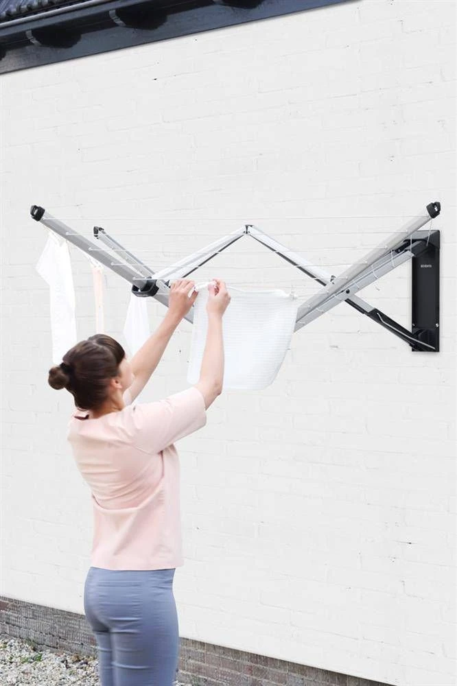 Brabantia Prie sienos tvirt. džiov. WallFix 24 m - Metallic Pilkas