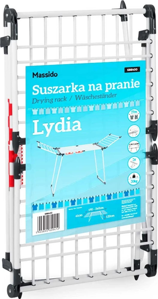 Massido Stovinti sulankstoma balta skalbinių džiovyklė Lydia 27 m