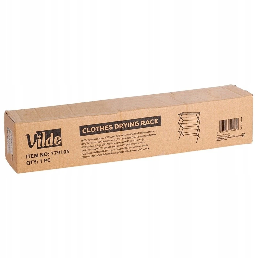 Vilde Vertikalus džiovyklė Metalinis Juodas Intreklaus 44,5-75x37,5x105 cm