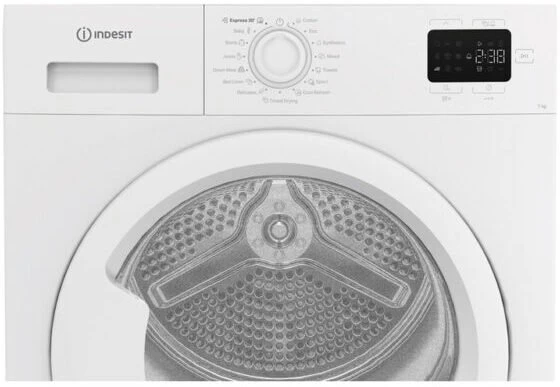 INDESIT džiovyklė | C YSD 72D WW EE | Energijos vartojimo efektyvumo klasė E | Priekinis pakraunamas | 7kg | Šilumos siurblys | Skaitmeninis | Gylis 54,5 cm | Baltas