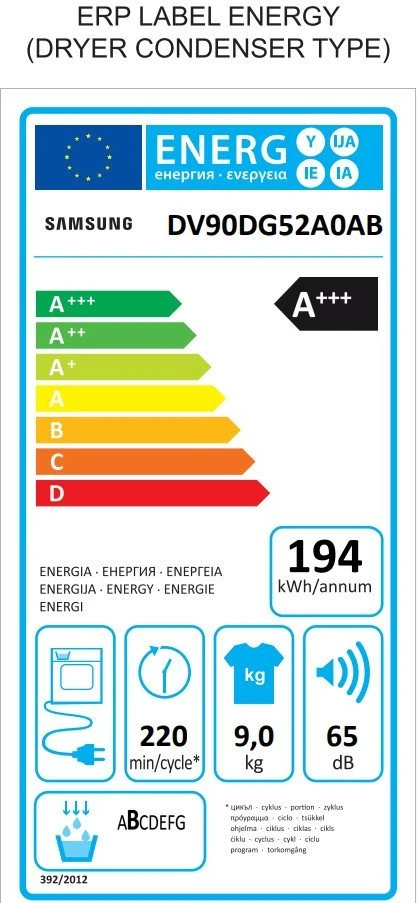 Džiovyklė Džiovintuvas drabužiams Samsung DV90DG52A0ABLE