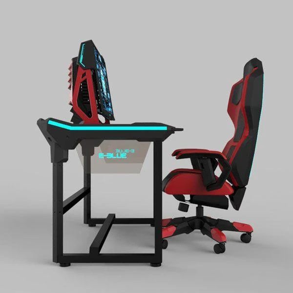 E-Blue Žaidimų stalas E-Mėlyna EGT536BK LED Gaming Desk, su pašvietimu