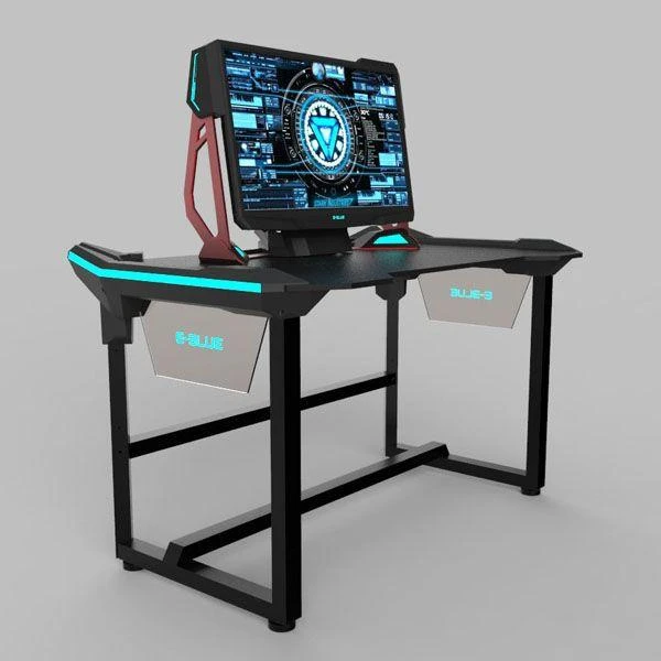 E-Blue Žaidimų stalas E-Mėlyna EGT536BK LED Gaming Desk, su pašvietimu